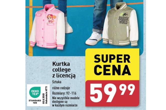 Aldi, kurtka college z licencją, 59,99 zł