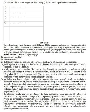 Wzór wniosku Rodzina 500+ /15