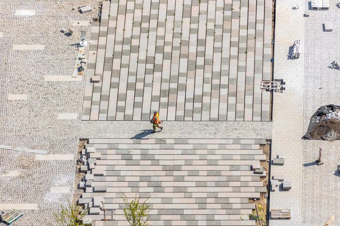 Plac Centralny w Warszawie pod koniec budowy