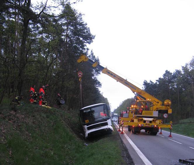 Autobus z dziećmi wypadł z drogi 