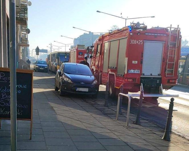 Wypadek na Kopcińskiego w Łodzi