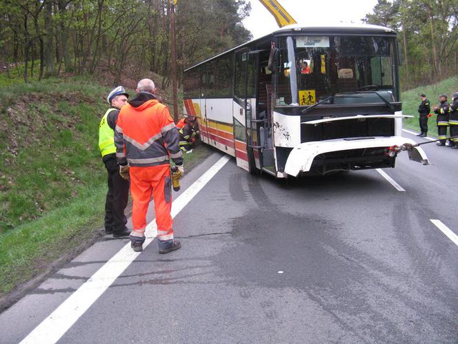 Autobus z dziećmi wypadł z drogi 