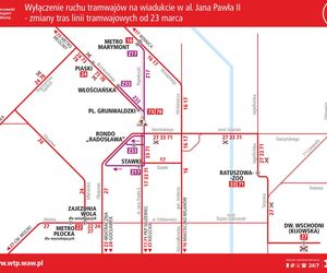 Żoliborz i Bielany odcięte od tramwaju Remont torowiska na wiadukcie 