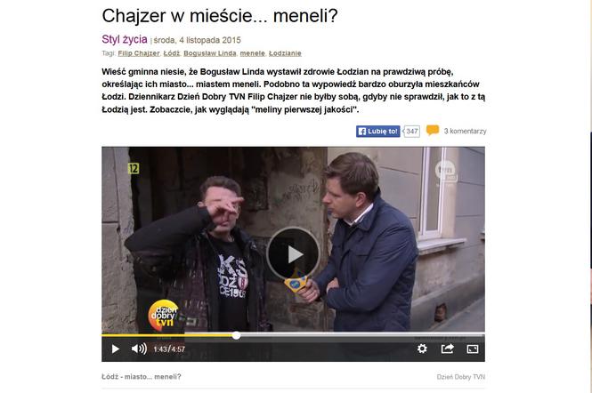 Odcinek Dzień Dobry TVN o menelskim mieście Łodzi cała Polska mogła zobaczyć dziś rano