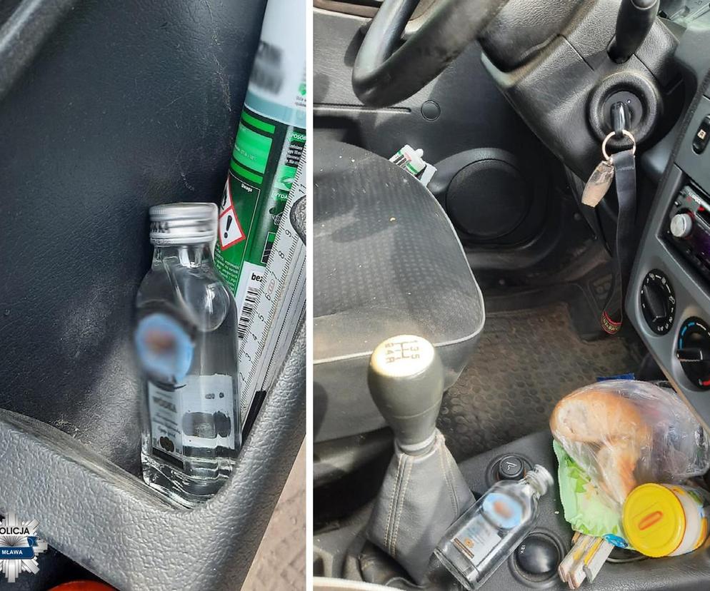 Pijany kierowca popijał śniadanie wódką! Miał dwie butelki