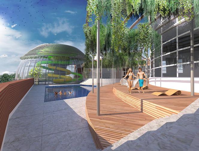 Wizualizacja rozbudowy basenu miejskiego w Szczecinku