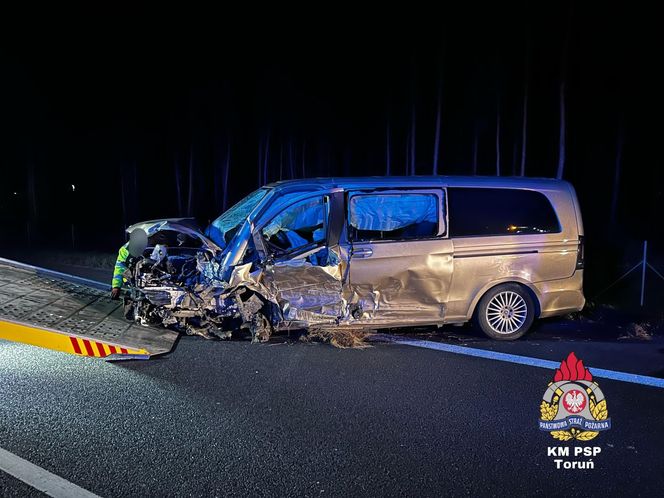 Poważny wypadek na S10 pod Toruniem. 5 osób poszkodowanych