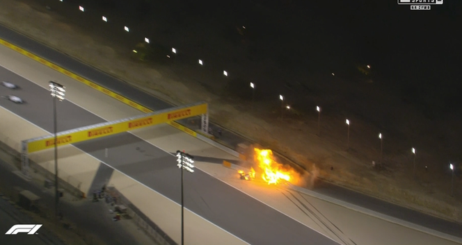 Wypadek Romaina Grosjeana podczas GP Bahrajnu