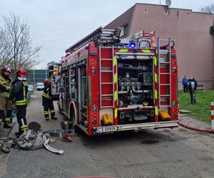 Pożar w wieżowcu na terenie Torunia. 7 zastępów straży w akcji