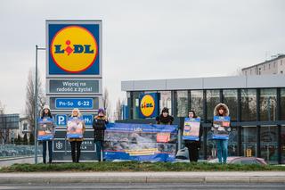 Protest przed sklepem Lidl w Katowicach