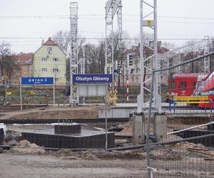 Postępują prace nad konstrukcją budynku Dworca Głównego w Olsztynie. Perony niemal na ukończeniu [ZDJĘCIA]