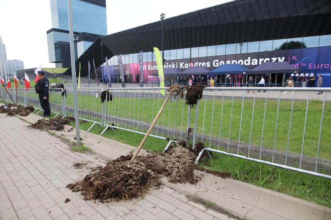 Rolnicy protestowali w Katowicach na Europejskim Kongresem Gospodarczym