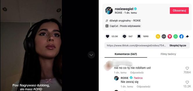 Roksana Węgiel nie gryzła się w język. Tak zareagowała na komentarz o swoich ustach