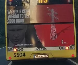 Twarz Putina na autobusach na Śląsku