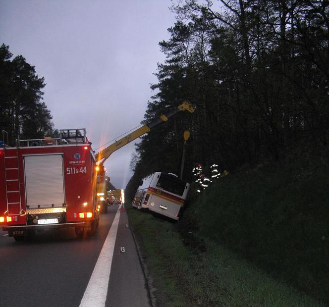 Autobus z dziećmi wypadł z drogi 