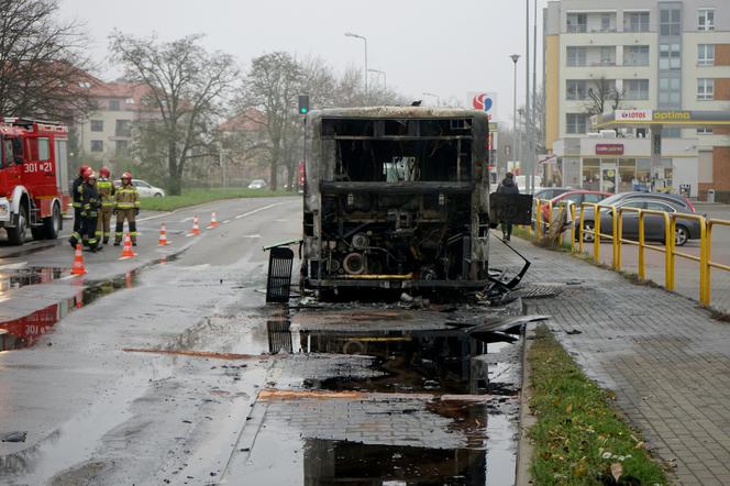 Pożar autobusu na ulicy Ku Słońcu w Szczecinie