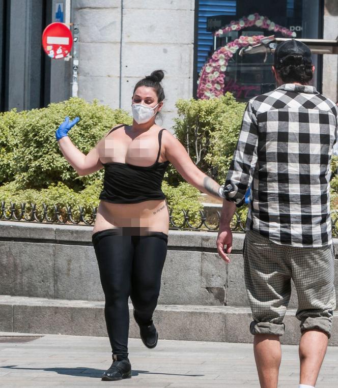 Prostytutka protestuje w Madrycie