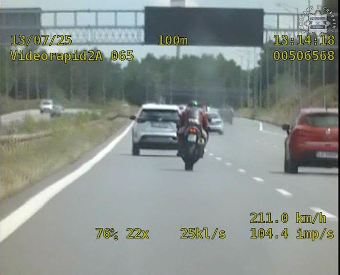 Gliwice: Motocyklista pędził na złamanie karku. Na liczniku miał prawie 240 km/h