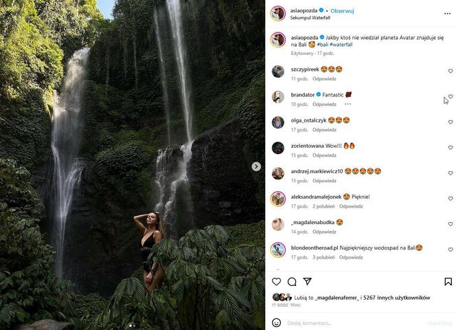 Joanna Opozda zarabia na Bali