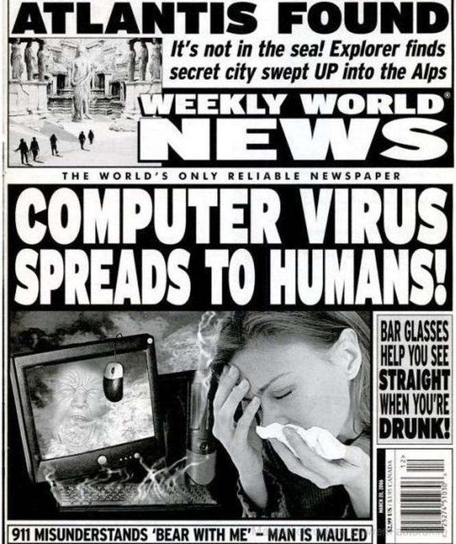 World Weekly News: Wirus komputerowy, którzy przenosi się na ludzi