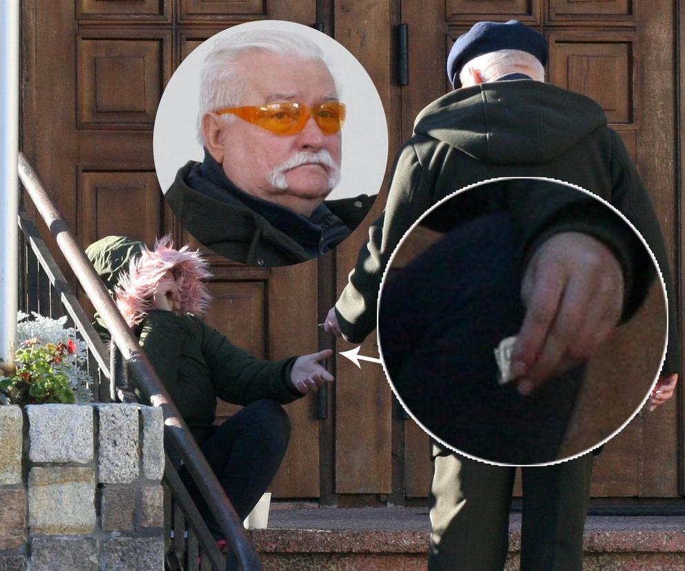 Lech Wałęsa na niedzielnej mszy