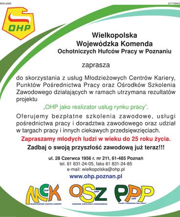 Skorzystaj z propozycji Wielkopolskiej Wojewódzkiej Komendy Ochotniczych Hufców Pracy!