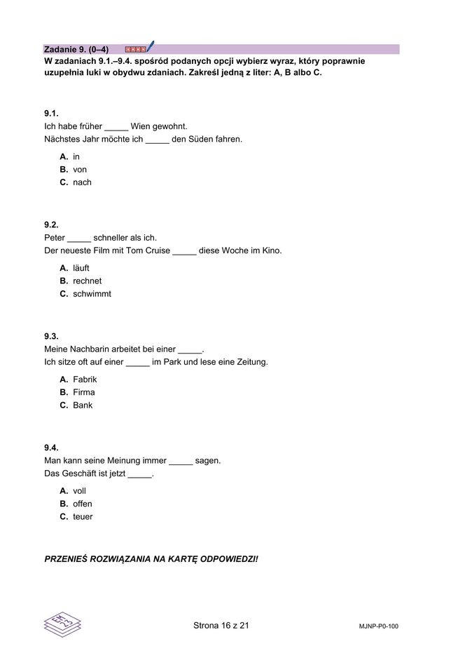 Matura 2025: niemiecki 7.05.2025. Arkusze CKE i odpowiedzi. Poziom podstawowy [Formuła 2023]	