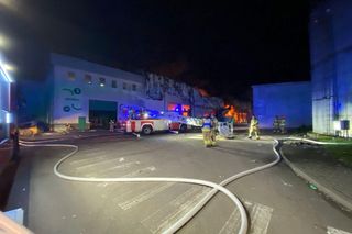 Pożar sortowni odpadów w Elblągu