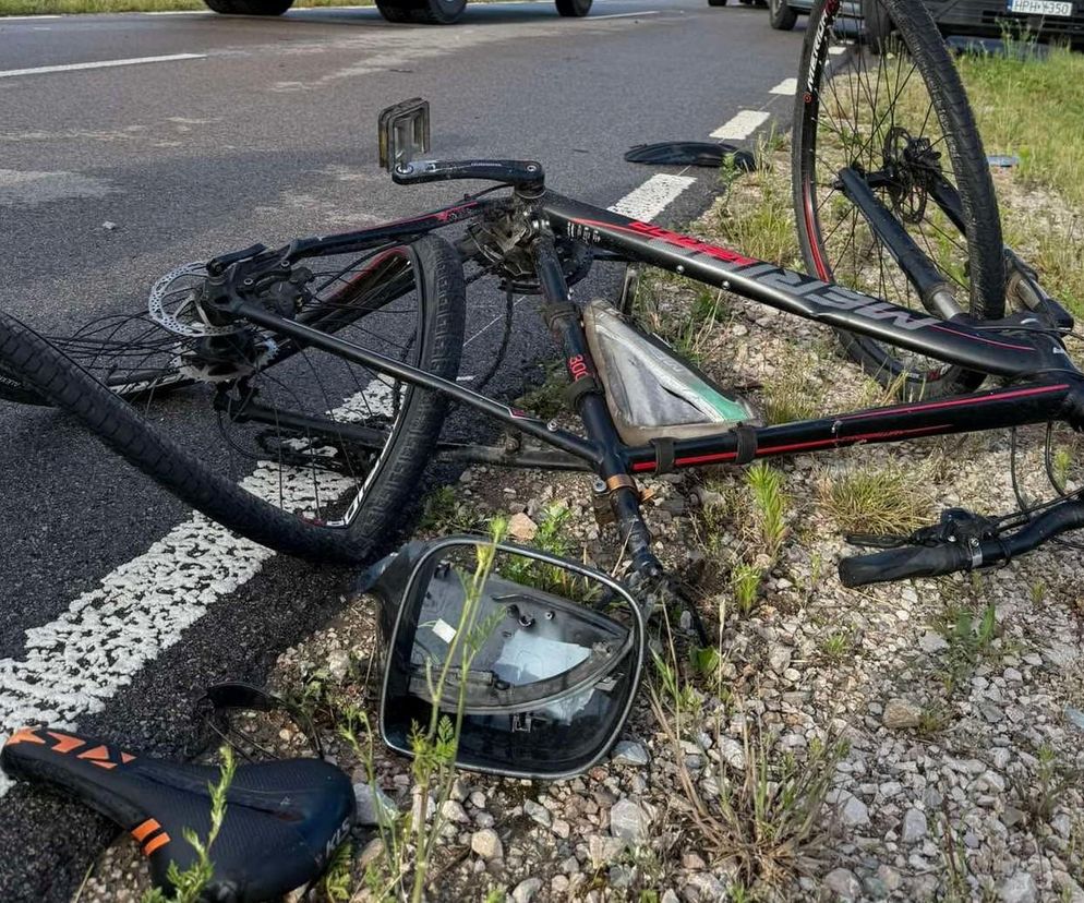 Osiny Górne: 70-letni rowerzysta zderzył się z samochodem