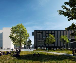 Rusza budowa TR Warszawa. Czarny gmach teatru stanie obok Muzeum Sztuki Nowoczesnej