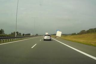 Kierowca ciężarówki zasnął jadąc autostradą A2 - WIDEO