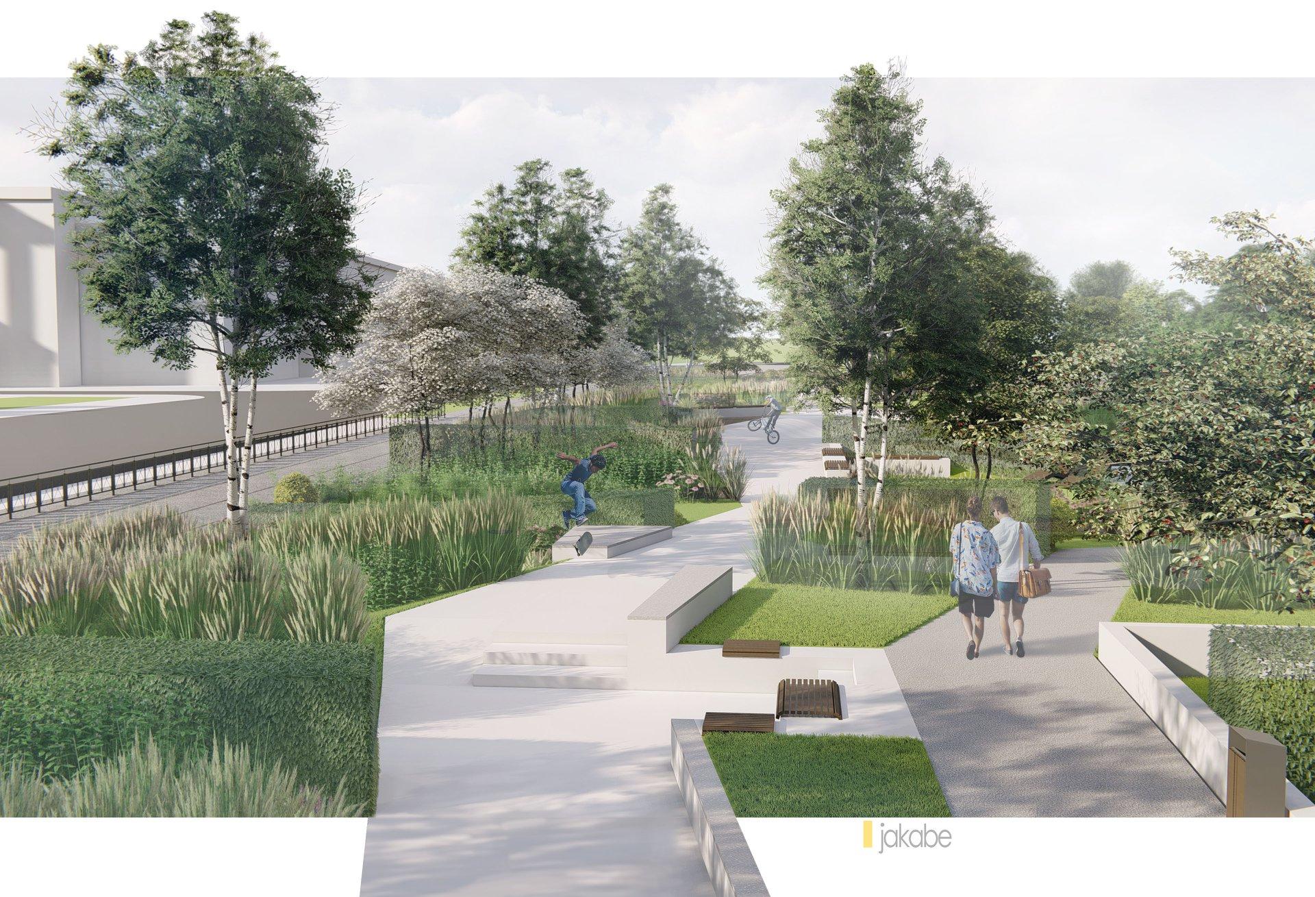 Nowy Skwer Sportów Miejskich w centrum Warszawy projektu JAKABE