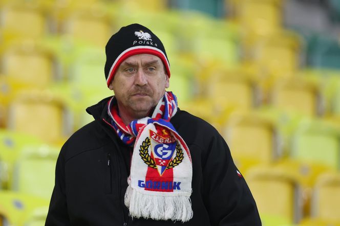 Kibice GKS Katowice na meczu z Piastem Gliwice 8.11.2025