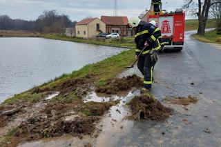 Kierowca musiał się ratować z tonącego auta