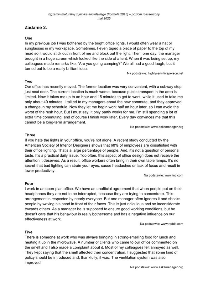 Matura 2025 angielski rozszerzony: ODPOWIEDZI do wszystkich zadań, gotowe rozwiązania matury z angielskiego - Formuła 2015 [8.05.2025]