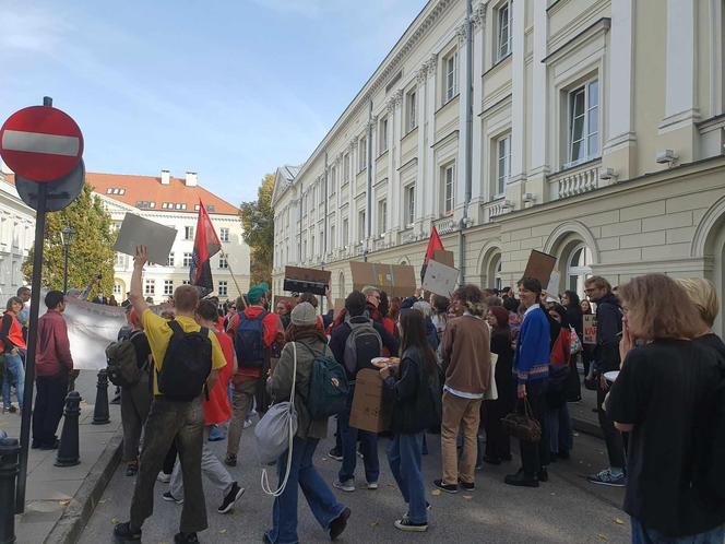 Protest studentów na Uniwersytecie Warszawskim