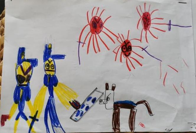 Praca 6-letniego Michała "Policja walczy z pandemią"