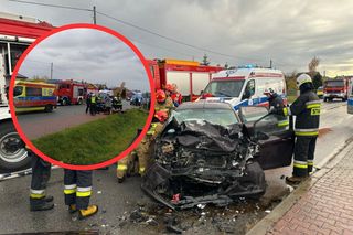 Groźny wypadek na DK12 w Łódzkiem. Cztery osoby ranne, jedna uwięziona w zmiażdżonym aucie!