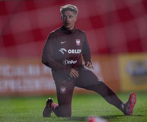 Robert Lewandowski i inni kadrowicze na treningu reprezentacji Polski