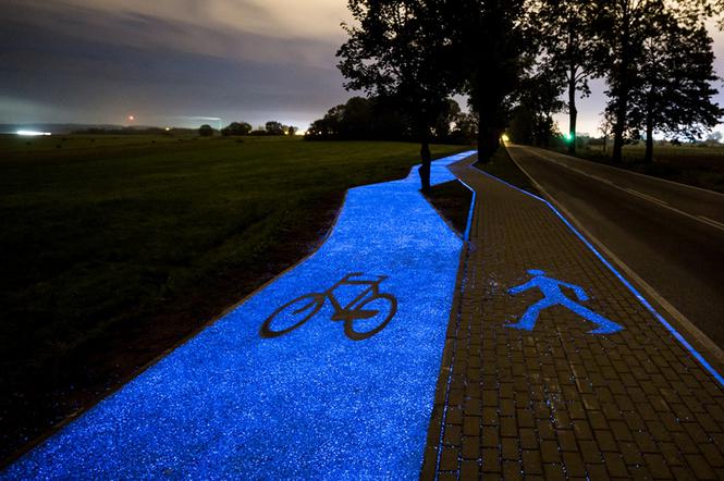 Pierwsza świecąca ścieżka rowerowa w Polsce