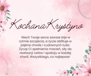 Kartka z życzeniami na imieniny Krystyny