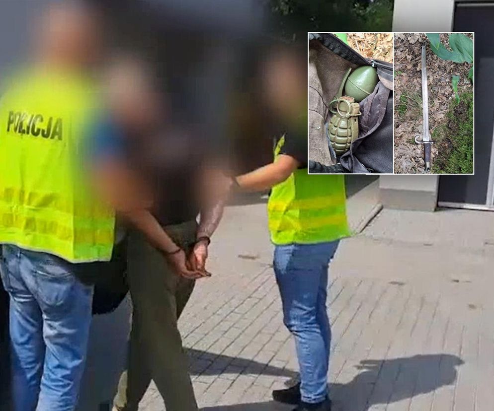 Ruszył z szablą na policjantów! Miał też granaty