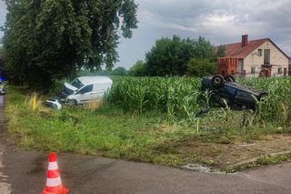 Wypadek w Wólce Ciechomskiej spowodował spore utrudnienia w ruchu