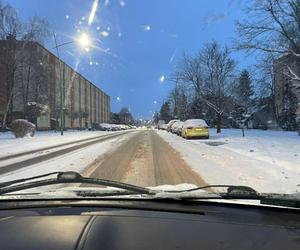 Śnieg na ulicach Nowego Sącz