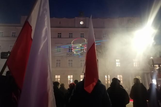 Marsz Pamięci Żołneirzy Wyklętych w Lublinie. Wcześniej odbył się laserowy pokaz