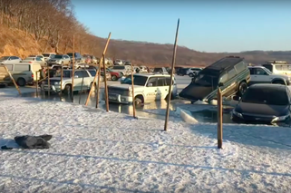 Zaparkowali auta na lodzie, później łowili samochody zamiast ryb - WIDEO