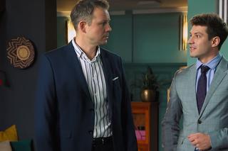 Barwy szczęścia odc. 2822. Bożena (Marieta Żukowska), Bruno (Lesław Żurek), Justin (Jasper Sołtysiewicz)