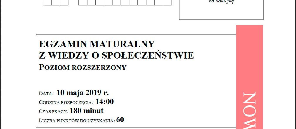 Matura 2019. Wiedza o społeczeństwie. Arkusze CKE WOS rozszerzony