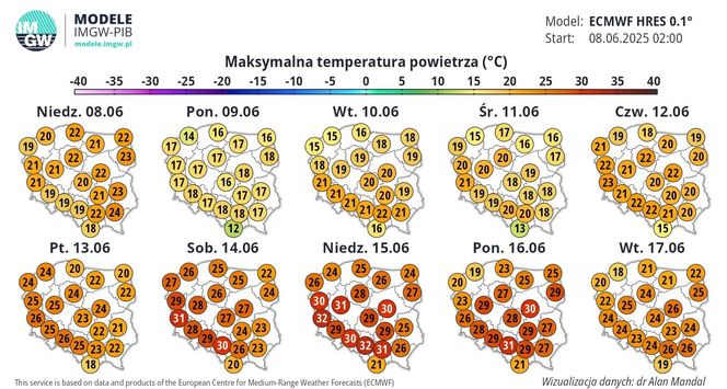 Nadchodzi pierwsza fala upałów w Polsce. Prognoza IMGW do 14.06.2025 r. 