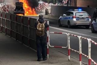 Pożar w centrum Mysłowic. Płomienie i słup dymu